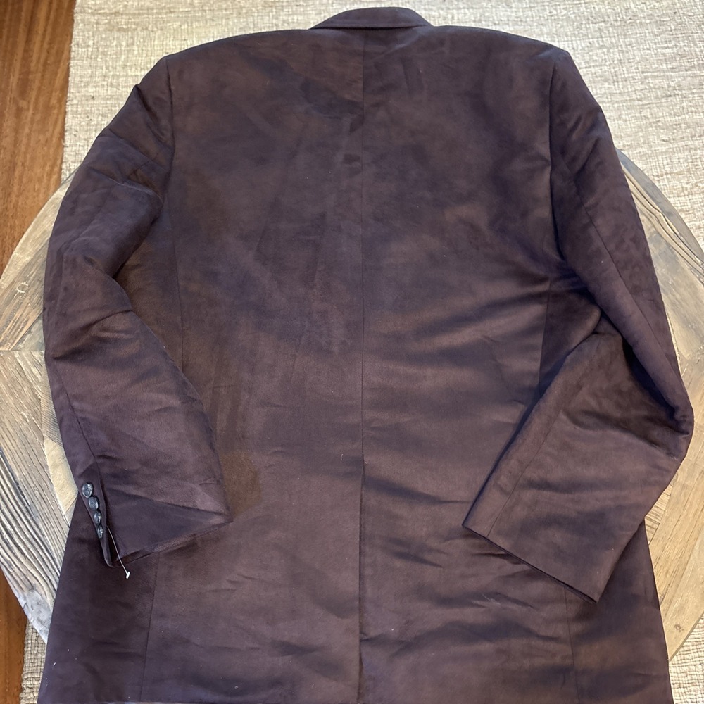 Chaps Ralph Lauren Blazer Mens 46L Brown Faux Suede Suit Jacket Sport Coat NEW - Picture 9 of 9
